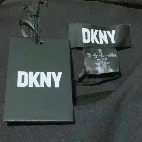 DKNY Women's Sleeveless Zippered-Front Ruffled-Skirt Dress Size 12 Black NWT - Picture 5 of 9